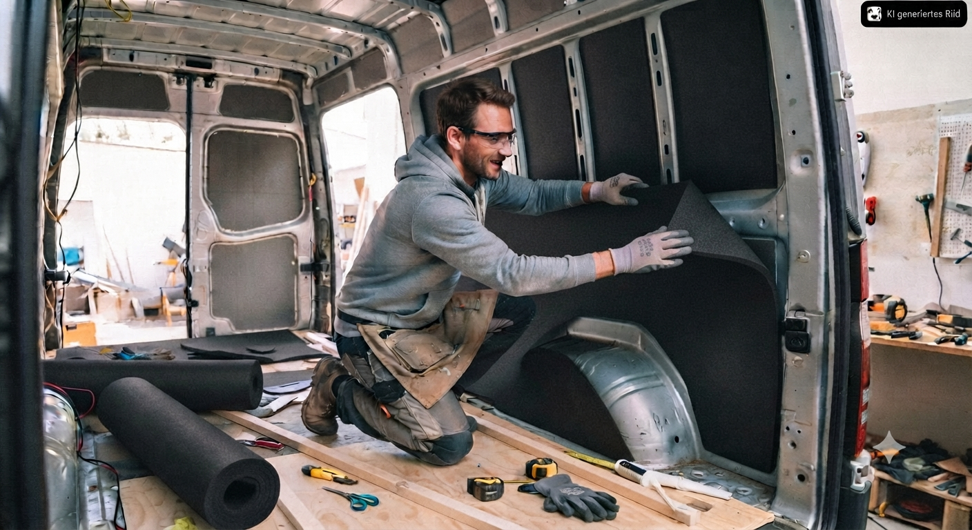 Camper-Ausbau mit Kautschuk Matten