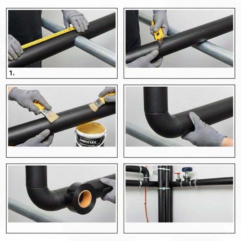 Anwendung von schwarzem Material zur Isolierung von Fahrzeugwänden.